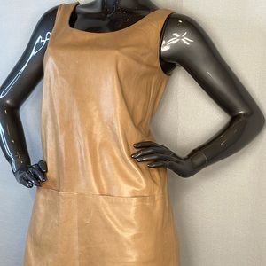 VINCE SOFT CARMEL COLOR LEATHER DRESS